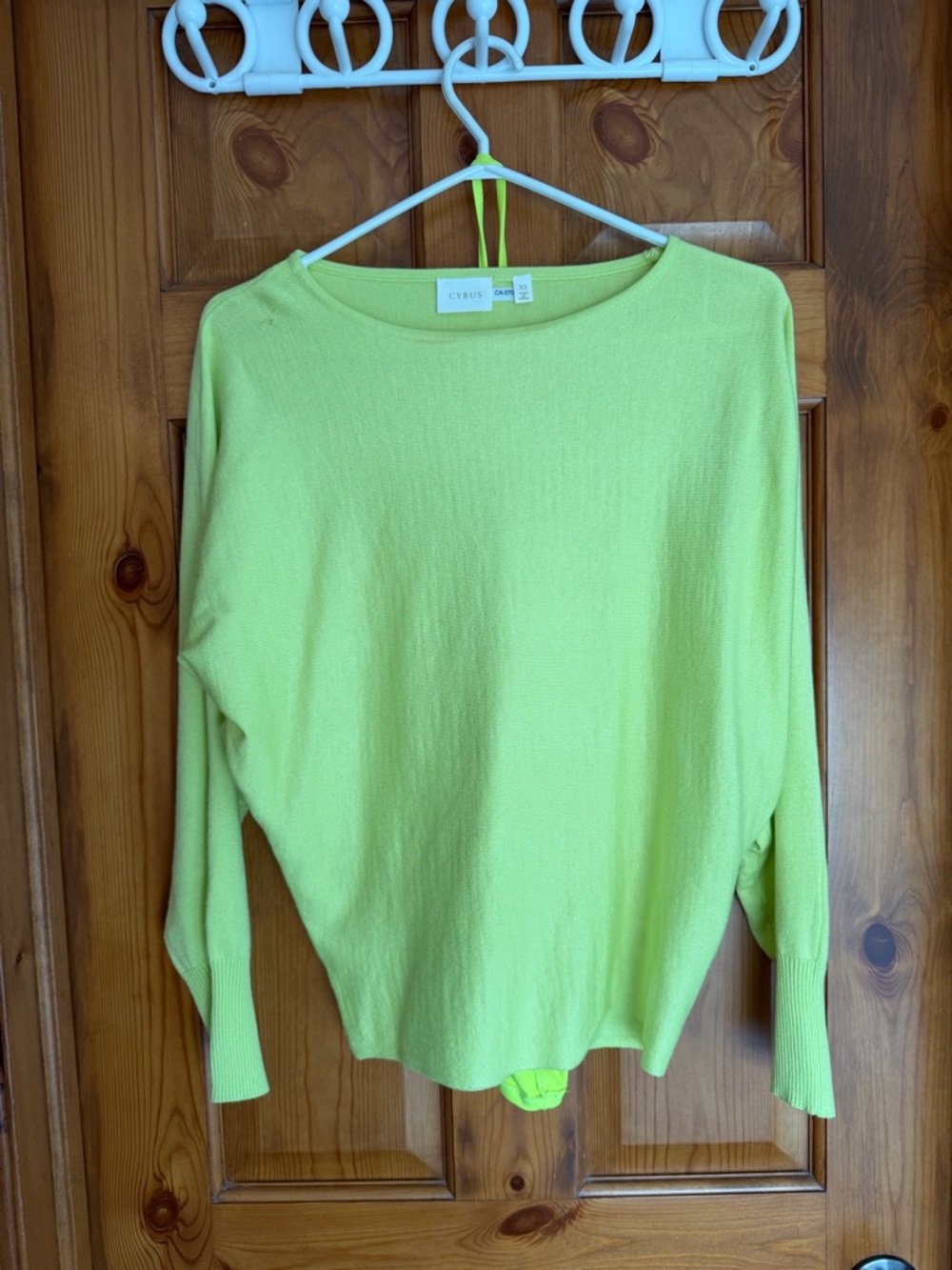 Cyrus Lime Green Lightweight Scoopneck Sweater